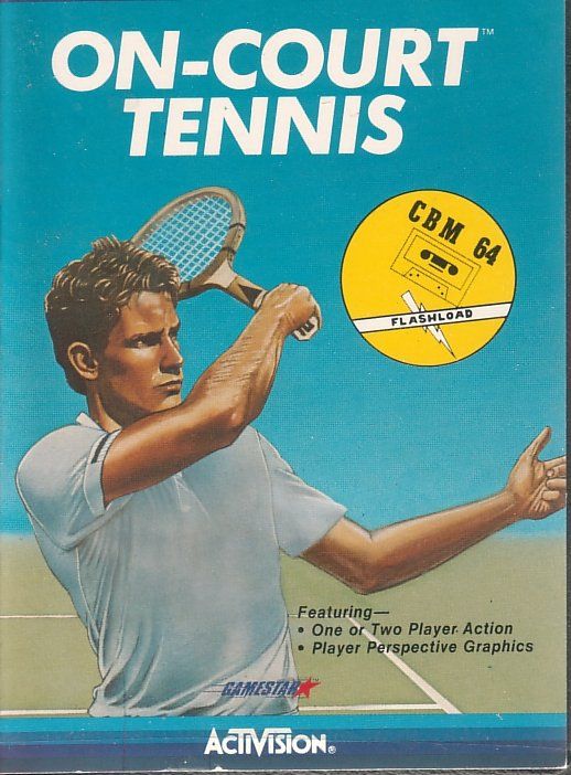 On-Court Tennis box art for Commodore 64